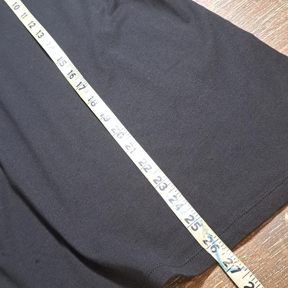 Chico’s Women’s Top Black Knit Silky 3/4 Puffed Sleeve Elastic Crew Neck Size XL